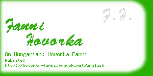 fanni hovorka business card